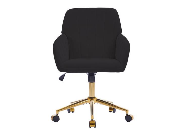 Okwish Drehstuhl Sitzhöhe 60/62/97 cm schwarz aus Samt mit Ergonomie, Schwarz, 60x97x62 cm, Büromöbel, Bürostühle, Drehstühle