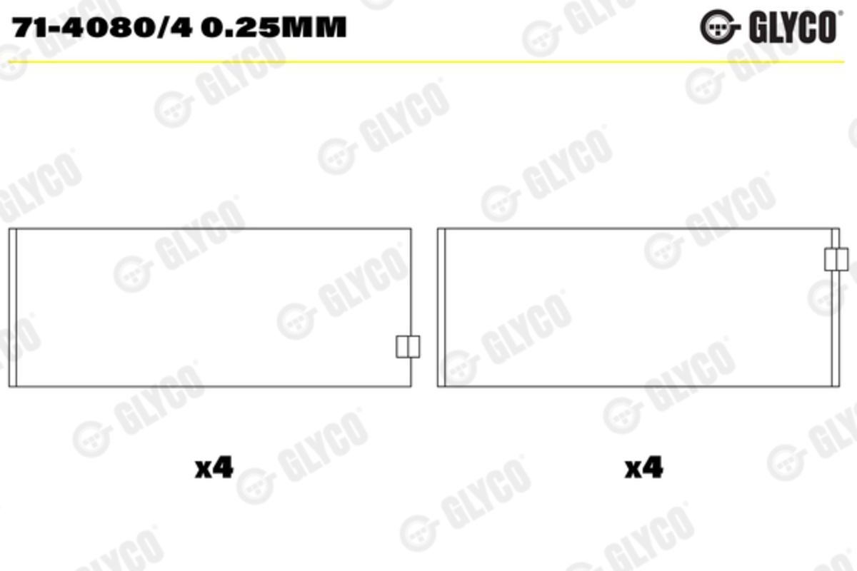 Pleuellager GLYCO 71-4080/4 0.25MM