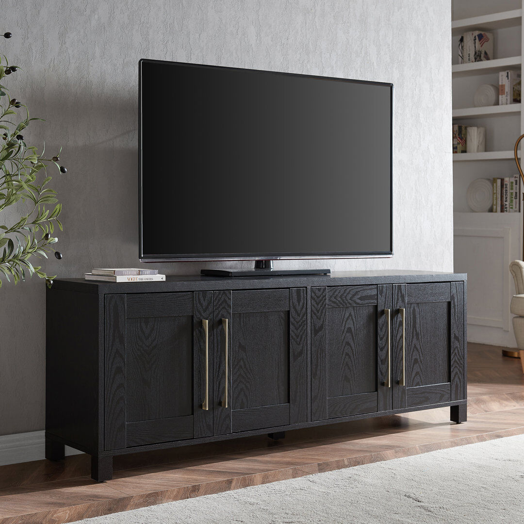 Three Posts Acorn Oaks TV Stand for TVs up to 75" Black Grain 75"
