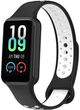 Everyday Crate Xiaomi Smart Band 8 Active Silicone Watch Band Dual Color Sports Watch Strap Breathable Replacement black White