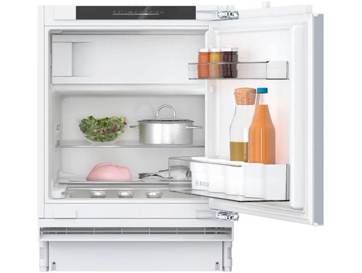 BOSCH Einbaukühlschrank KUL22VFD0 , Energieeffizienz: D, silber (weiß), Rechtsanschlag, wechselbar, Kühlschränke, Made in Germany & Warnsignal mit Ton oder Licht, Einbaukühlschrank