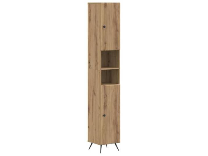 Makastle Badezimmerschrank mit offenem Regal Altholz
