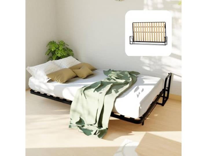 Wallbedking Schrankbett - Wandbett 200x120 Horizontal Classic, Klappbett mit Gasdruckfeder-Mechanismus, Platzsparendes Gästebett, kompatibel mit Standardmatratzen bis 30 cm, Einfache Montage
