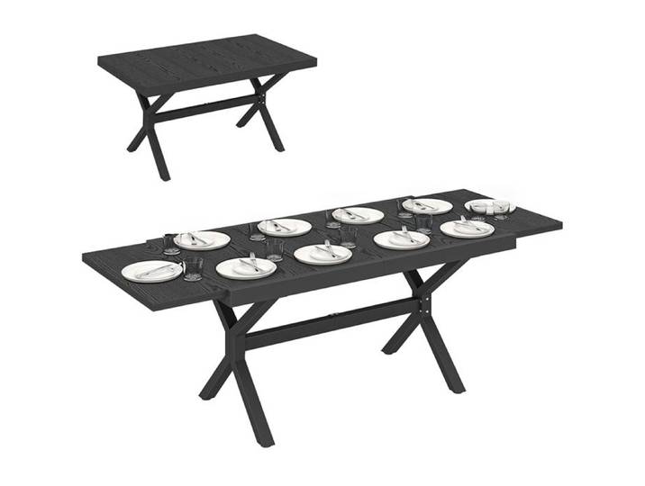 Table Jardin Extensible Aluminium Gris Anthracite 8-10 Pers
