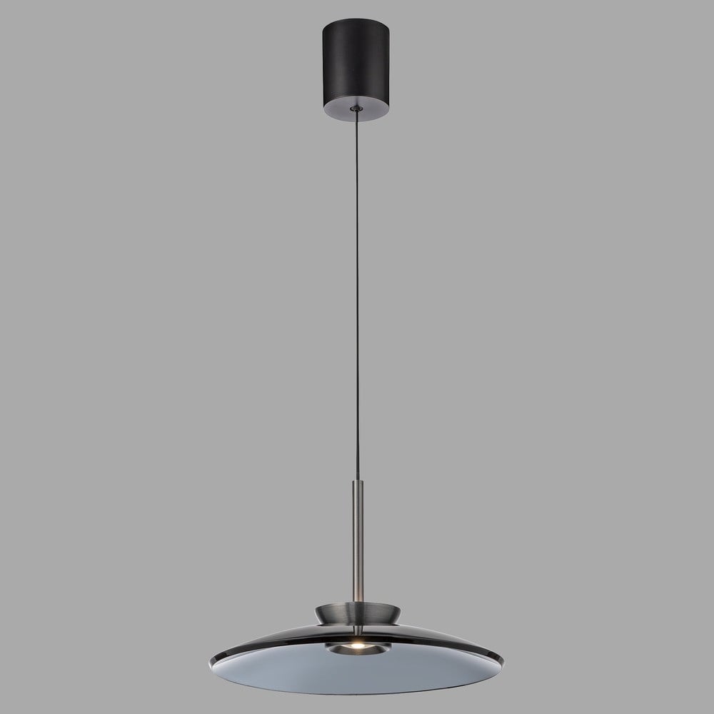 Paul Neuhaus Pure E-Moon Hanglamp met rookglas, grijs, Ø 50 cm