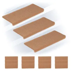 Relaxdays Rechteckige Stufenmatten im 15er Set Beige