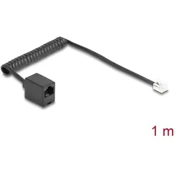 DELOCK Telefonkabel/Spiralkabel RJ11 St. zu RJ45 Bu. 1m
