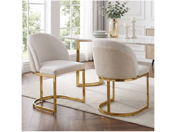 Lot De 4 Chaises De Salle À Manger Beige Chaises Modernes FloraGrace Pour Salle À Manger Montage 10 Min 59x52x85cm