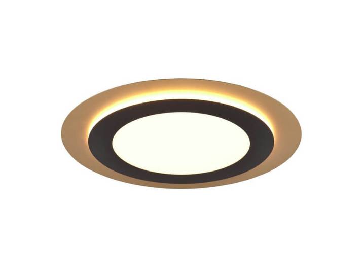 Ronde design plafondlamp Morgan zwart met goud Trio - 641519280