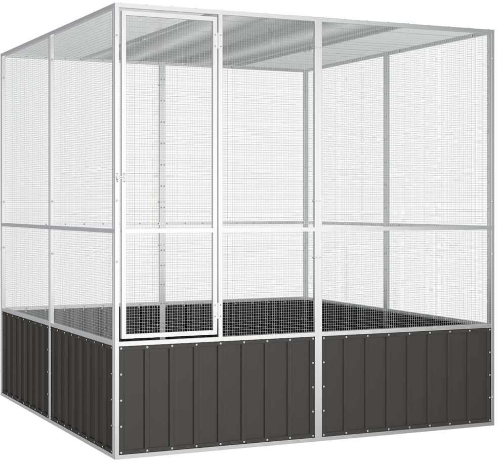 Archie & Oscar Bicester Bird Hutch Anthracite 211.5cm H x 213.5cm W x 217.5cm D.