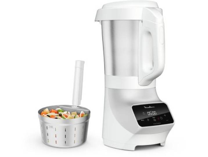 Moulinex - Blender Chauffant Soup Et Plus Lm926b00 Blanc 2l + Bol Vapeur