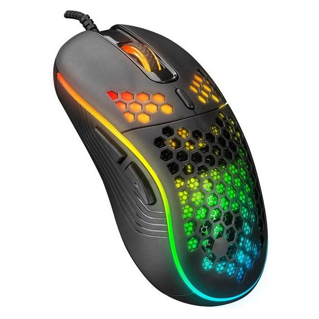 Everest SM-G66 X-HOLE Gaming-Maus - 8000 DPI - 7 Tasten - optisch - schwarz - RGB-LED (Kabelgebunden) (PEREVESM-G66 X-HOLE)
