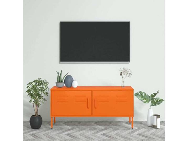 Moderne Meuble TV/HIFI Orange - 105x35x50 cm - Acier - Armoire TV pratique @FR 5020