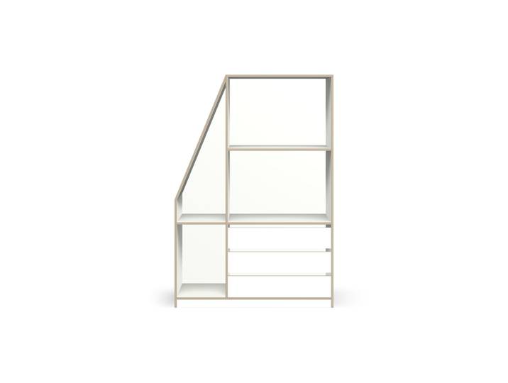 Weißer Dachschrägenschrank Premium Dekore Weiß Multiplex Kante
