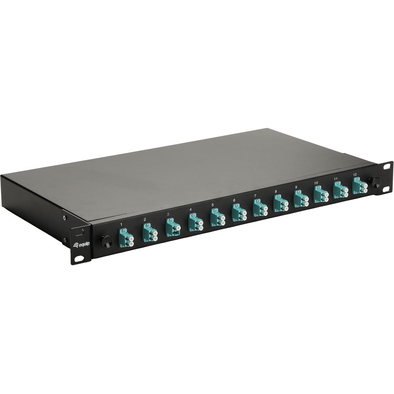 Equip LWL-Spleißkasten 12-Port LC-Duplex OM3 1U komplett sw