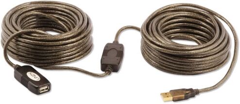 Lindy 42631 USB 2.0 Aktiv-Verlängerungskabel, 20.0m, grau