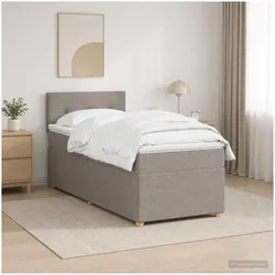 vidaXL, Boxspringbett, Boxspringbett mit Matratze Taupe 100 x 200 cm Stoff (100 x 200 cm)