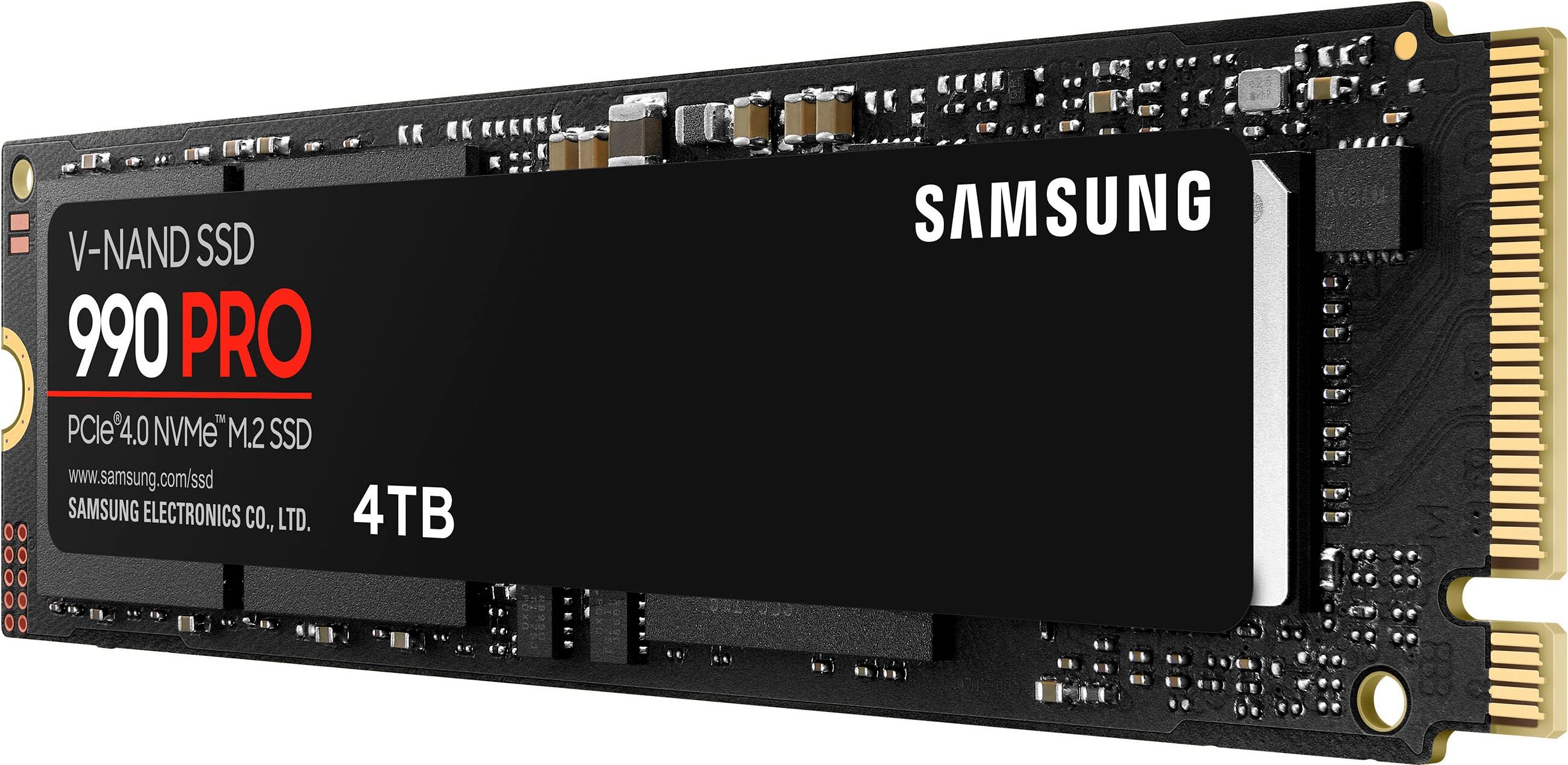 Samsung interne SSD "990 PRO NVMe™ M.2", schwarz (ohne farbbezeichnung), 4 TB, Schreibgeschwindigkeitmaximal 6900 MB/s Lesegeschwindigkeitmaximal 7450 MB/s, Festplatten, interne SSD, Topseller