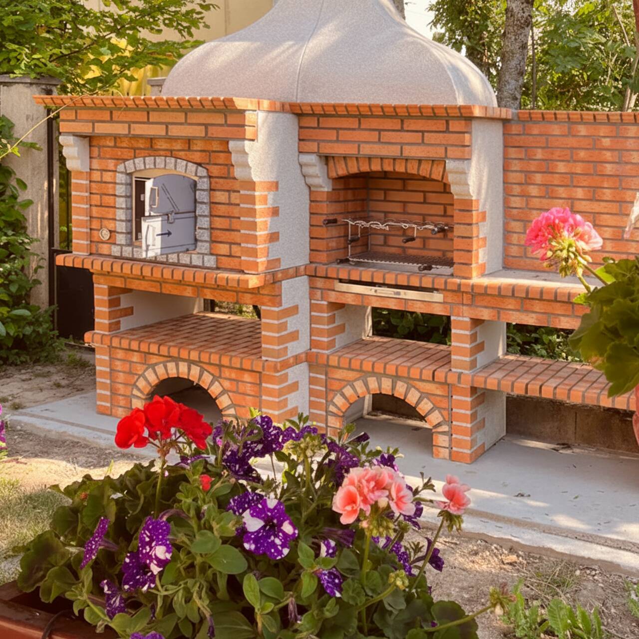 My-Barbecue Barbacoa de ladrillo con horno y fregadero CE9040F - IZQUIERDA