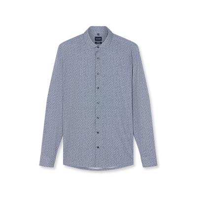 Businesshemd OLYMP "OLYMP No. Six 24/Seven, Super Slim, Modern Kent", Herren, Gr. 39, Normaler Arm, marine, 86% Polyamid, 14% Elasthan, Hemden