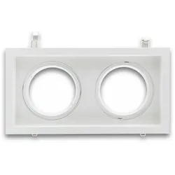 ISOLED Einbaurahmen AR111, eckig, schwenkbar, inkl. Befestigungsring, Alu-Druckguss, 2-fach ISO-112577