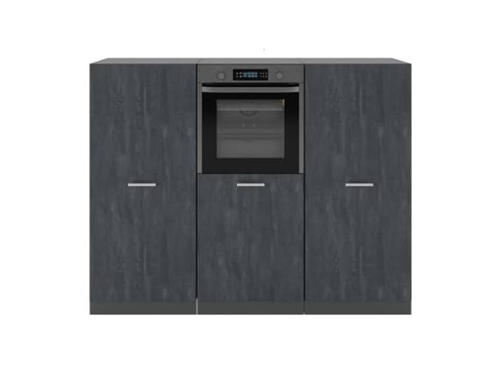 Vicco Küchenblock R-Line, Schwarz Beton/Anthrazit, 180 cm