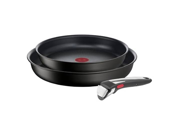 Tefal Ingenio Unlimited On 3-teiliges Pfannenset abnehmbarer Griff, 22/26 cm, platzsparend, stapelbar, Pfannenset Induktion mit Antihaftversiegelung, einfache Handhabung und Reinigung, L39598
