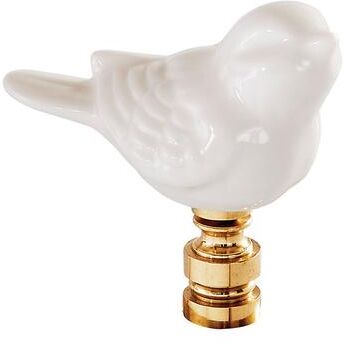Porcelain Bird Lamp Finial - White - Ballard Designs