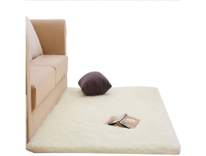 Tapis de salon tendance tapis en laine épaissie de style européen duveteux 160 x 230 - Aueq - cm blanc cassé