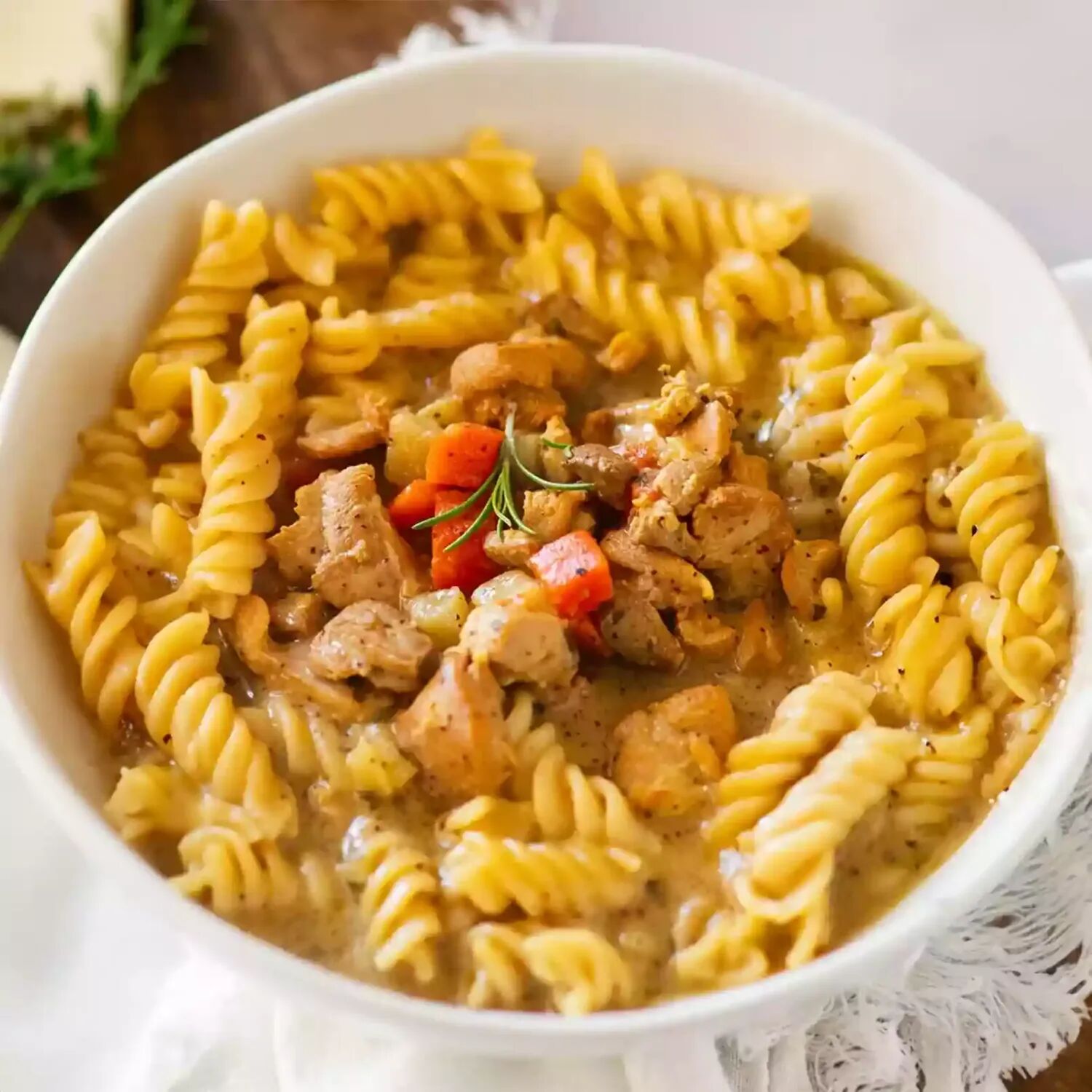 HSN Plato preparado estilo gourmet pasta con pollo en salsa de mostaza y nata - 395g - Platos Preparados - Platos Preparados - 1  Servicios