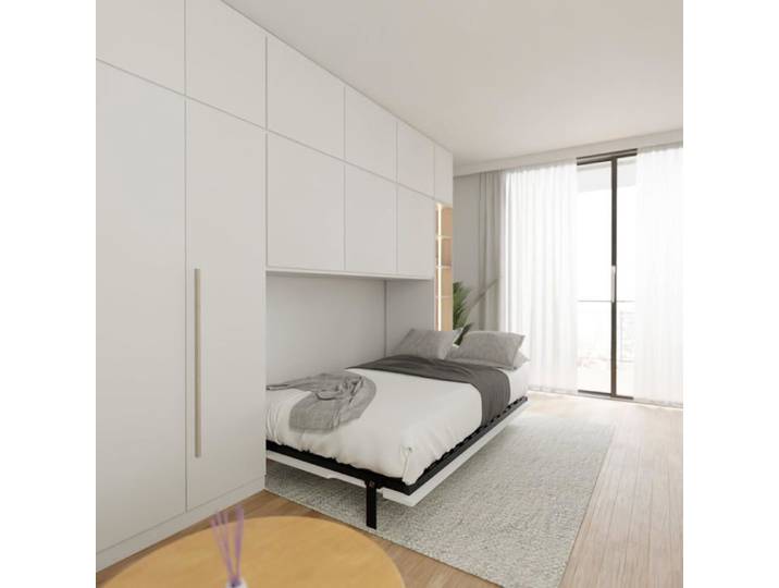 Wallbedking Morphy Integrated Lit Escamotable Rabattable et Gain de Place Modulaire et Pliant 120x190 cm Horizontal