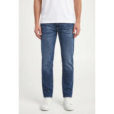 Straight-Jeans JOOP "Fortres", Herren, Gr. 30, Länge 32, blau (medium blau), Denim/Jeans, Obermaterial: 89% Baumwolle, 10% Hanf, 1% Elasthan, unifarben, gerade lang, Jeans Straight-Jeans