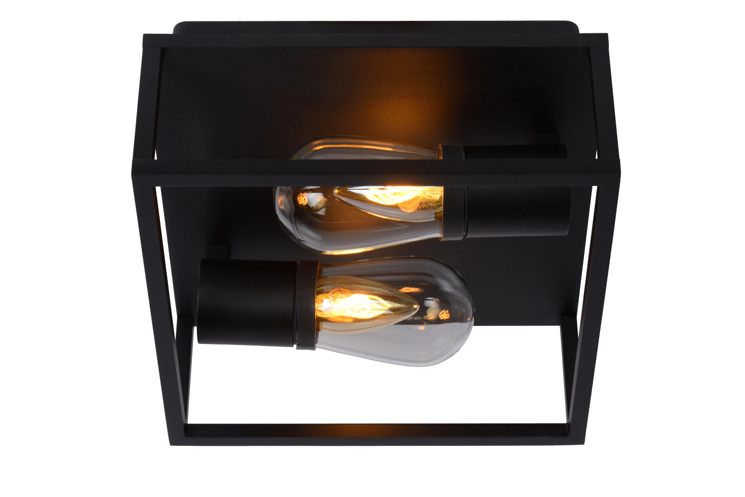 Lucide Carlyn Plafondlamp voor Badkamer - Zwart - IP54 - 2xE14