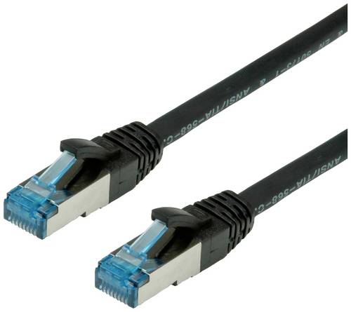 Value 21.99.1960 RJ45 Patchkabel CAT 6a S/FTP 0.50m Schwarz