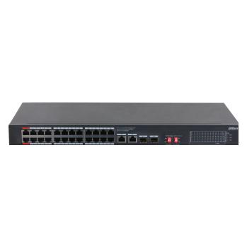 Dahua switch PoE - S3228-24GT-375 (24x 1Gbps at/af PoE + 2x 1Gbps Uplink + 2x SFP, 375W) (24 Ports) (BIZDAHS322824GT375)