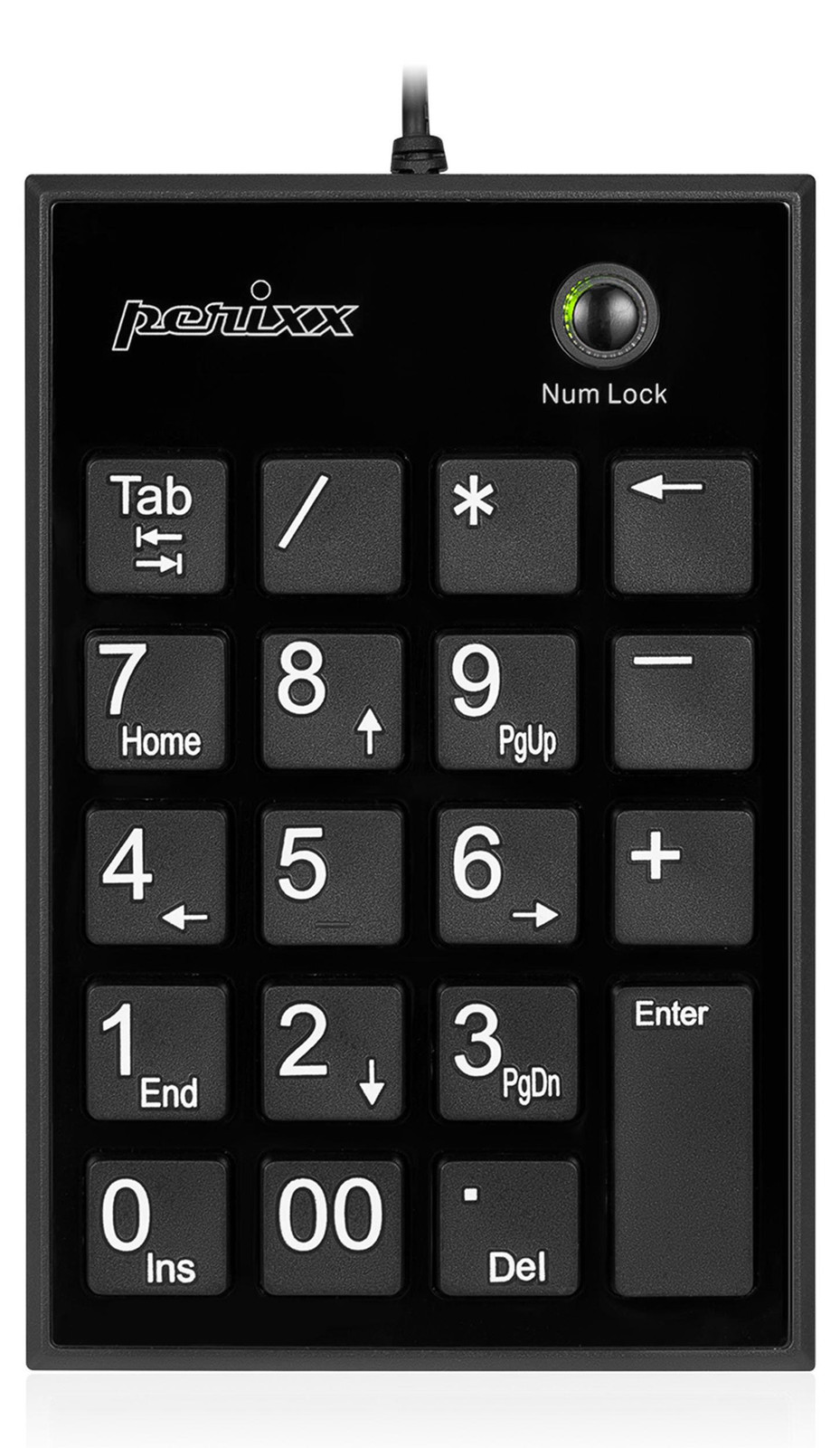 Perixx PERIPAD-202 numeriek toetsenblok voor laptop - USB, zwart