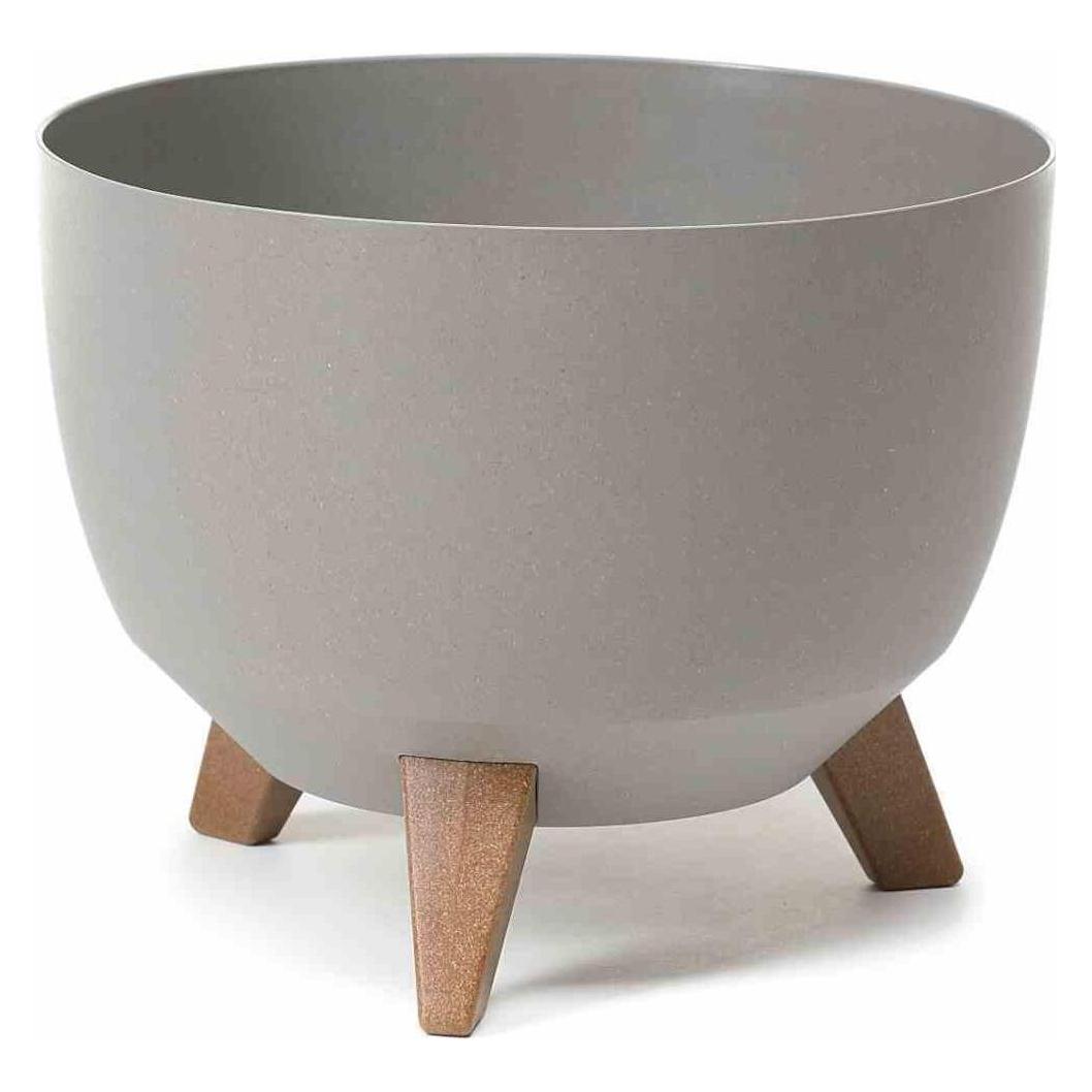 Siena Garden M82585 Oslo Pflanzgefäss ECO 29 cm, Ø 29 x 23 cm Kunststoff/Holzfasern, grau (29 x 23 cm) (LA920-27)