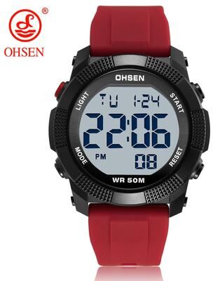 DynamicDeals Digital Mens Watches 50M Waterproof, G Style Outdoor Sport Watch For Men, Red Tactical Electronic Wristwatch Gift red Watch