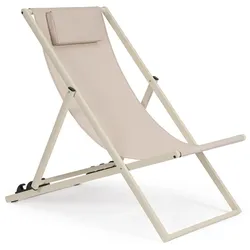 Liegestuhl Taylor 2er-Set aus Aluminium, modern, verstellbare Rückenlehne, beige Whisper, Outdoor