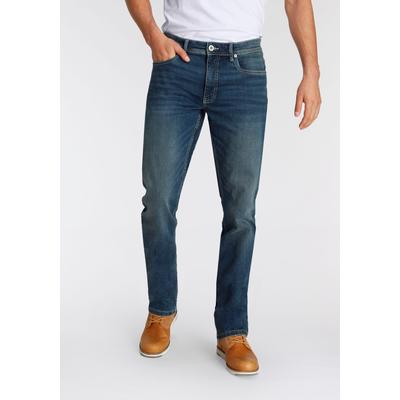 Straight-Jeans AJC, Herren, Gr. 42, Länge 34, blau (blau used), Denim/Jeans, Obermaterial: 98% Baumwolle, 2% Elasthan, unifarben, normal lang, Jeans Straight-Jeans, gerade geschnitten, Used-Look-Waschung, niedrige Leibhöhe