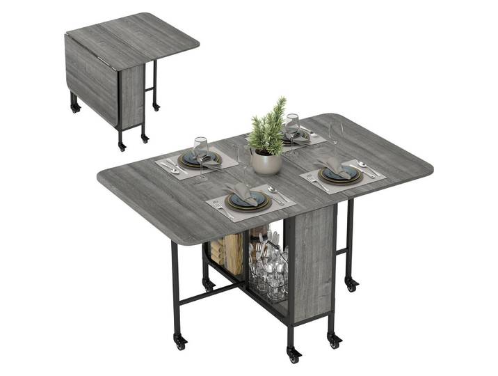 ComfortXL Esstisch De-16493 Grau, 80x74x130 cm, Esszimmer, Esstische