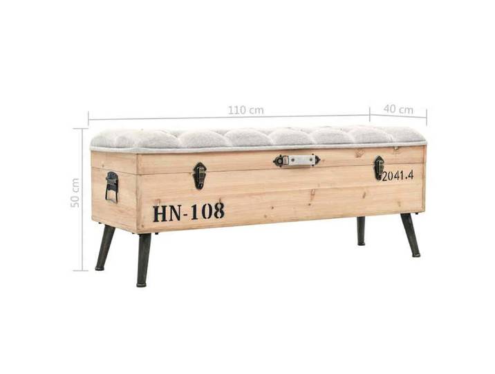 Remise 2026®BANC couloir Brun - Banc de rangement - Siège de rangement - 110cm - Bois de sapin massif 271 4200158