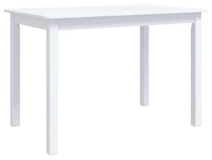 vidaXL Esstisch Weiß 114x71x75 cm Massivholz Gummibaum