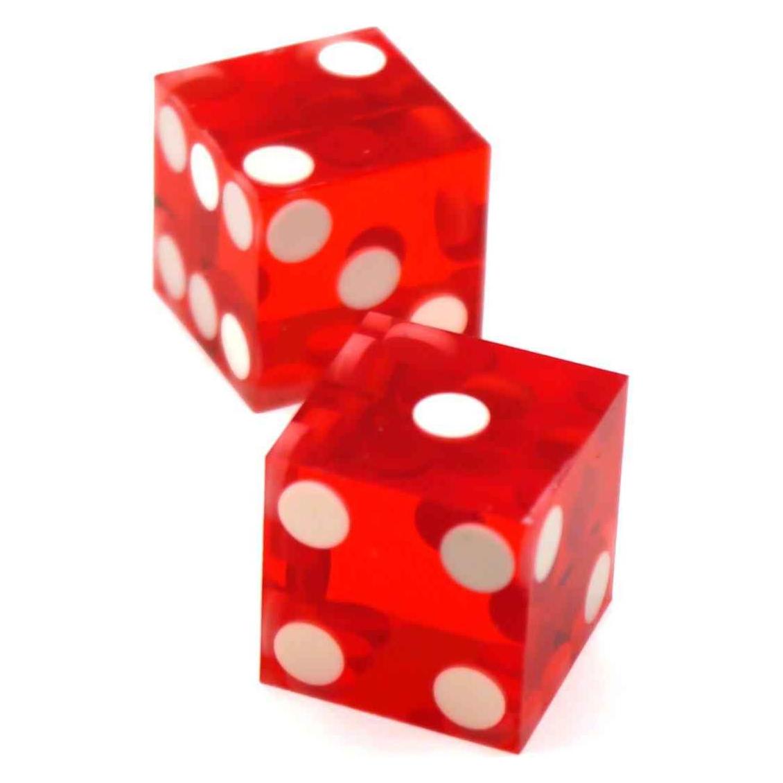 Dice4friends Würfelset D6 Transparent: Casinowürfel (Red) (DIC17617)