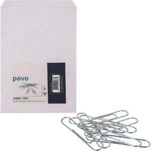 Pavo Aktenklammern 8042760 , 77mm, silber, verzinkt, gewellt, 100 Stück