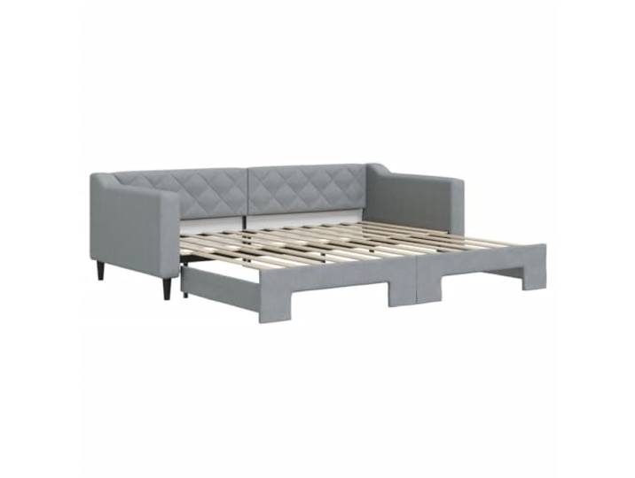 vidaXL Tagesbett Ausziehbar Hellgrau 90x200 cm Stoff