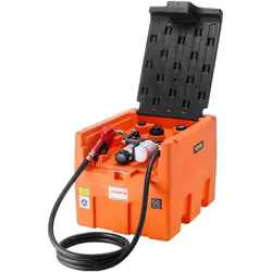 VEVOR Mobiler Dieselbehälter, 48 Gallonen Fassungsvermögen, 10,6 GPM Pumpengeschwindigkeit, inkl. 12 V Elektropumpe, 13,1 ft Schlauch und automatischer Düse, orangefarbener Dieselkraftstofftank für reibungslosen Transport