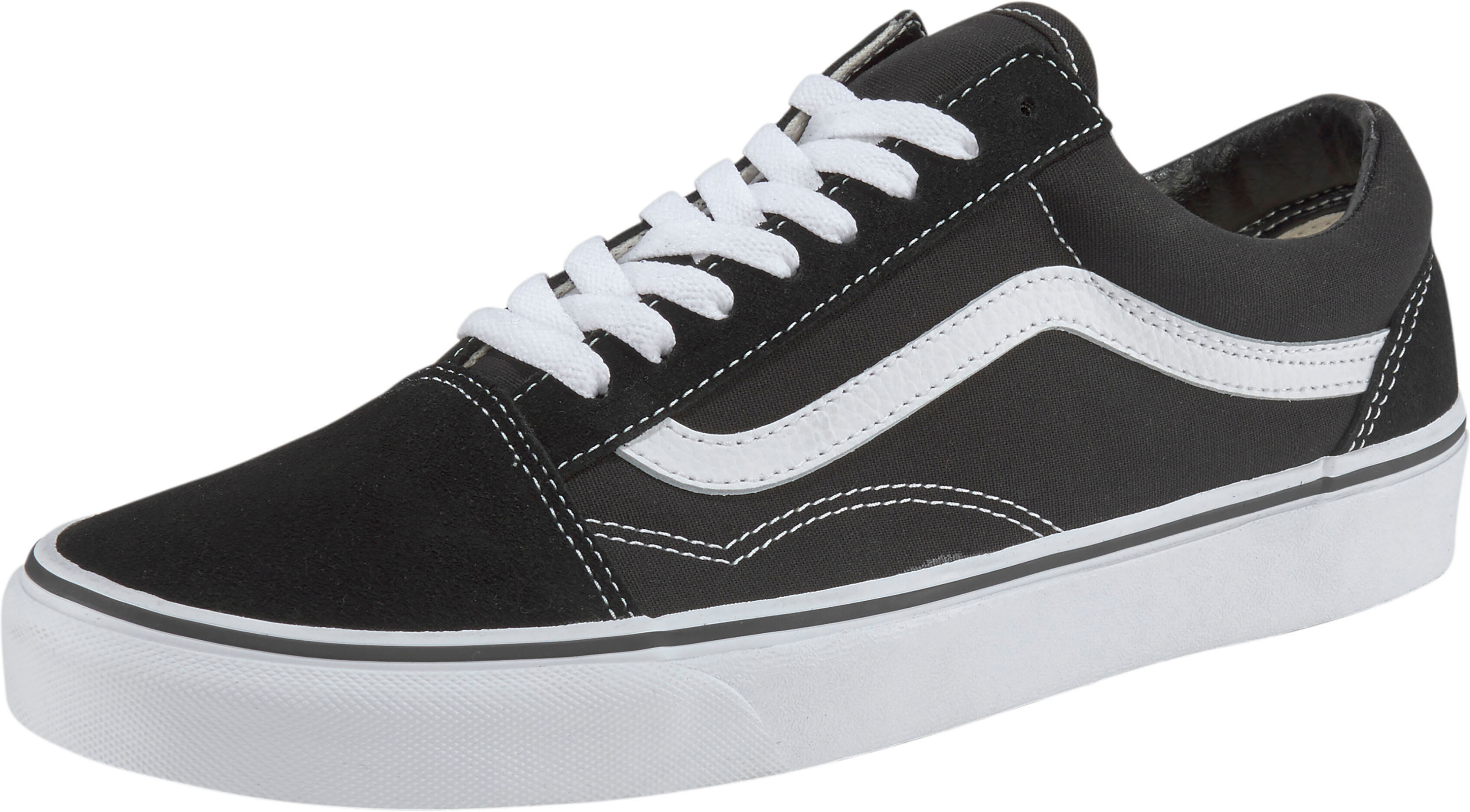 Sneaker VANS "Old Skool", Damen, Gr. 38,5, schwarz, Leder, Textil, Schuhe Sneaker, legendärer Schuh mit dem berühmten Seitenstreifen schwarz 38,5