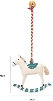 Discount Dollar Deals Christmas Hanging Decoration, Nordic Angel Cartoon Soldiers Ornaments, Double Sided Iron Art Tree Drop DIY Holiday Decor horse Blue