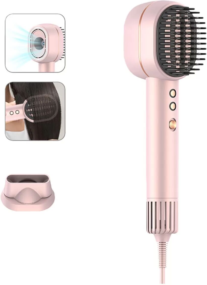 INF 1400W Hochgeschwindigkeits-Haartrocknerbürste mit 110.000 U/min Motor & Konzentratordüse Rosa